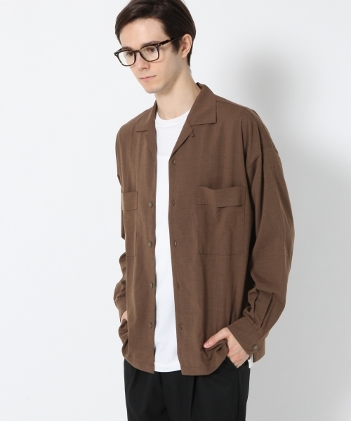 GLOBAL WORK（グローバルワーク）の「TRオープンカラーシャツ/760239（シャツ/ブラウス・メンズ・グレー/ブラウン/ネイビー・MEDIUM/SMALL/LARGE）」の16枚目の写真