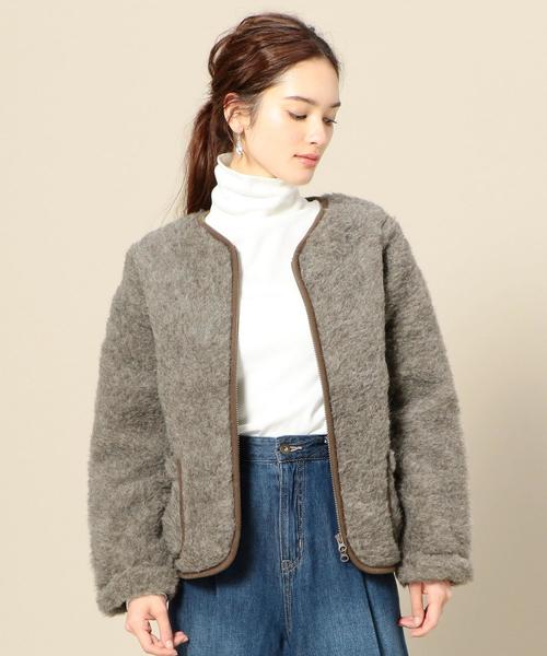 BEAUTY&YOUTH UNITED ARROWS(ビューティーアンドユースユナイテッドアローズ)の「<COLDBREAKER>Vネックジップカーディガン(その他アウター・レディース・ダークブラウン・XX-SMALL)」の1枚目の写真