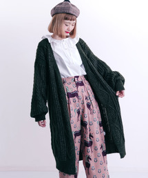 MERLOT | ケーブルニットロングカーディガン6282(カーディガン/ボレロ)