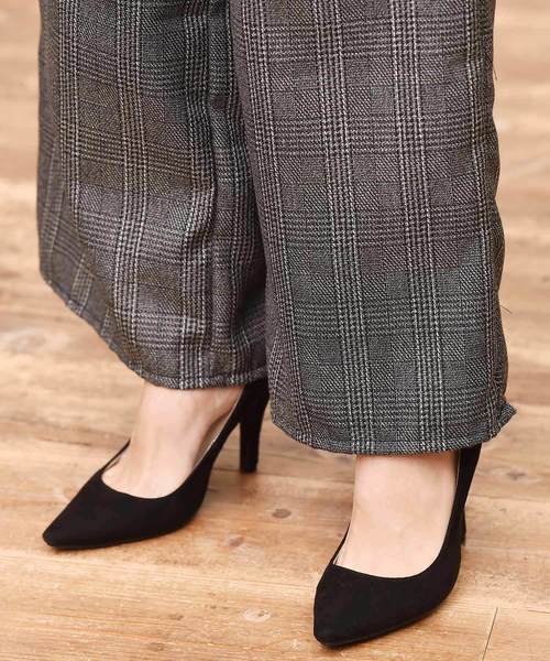 Luz Llena（ラズレナ）の「[ベルト付き]起毛グレンチェック柄ワイドパンツ（その他パンツ・レディース・ブラック/ブラウン・MEDIUM）」の20枚目の写真