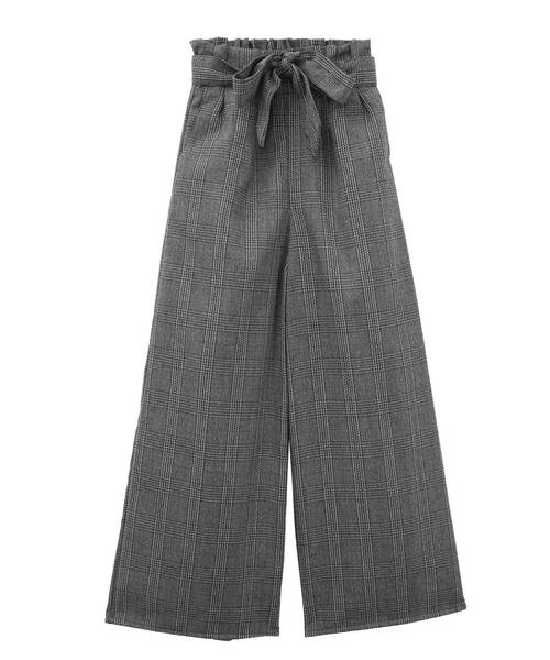 Luz Llena（ラズレナ）の「[ベルト付き]起毛グレンチェック柄ワイドパンツ（その他パンツ・レディース・ブラック/ブラウン・MEDIUM）」の14枚目の写真