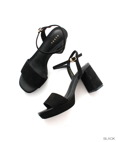 RANDA（ランダ）の「スクエアトゥサンダル（サンダル・レディース・ピンク/ブラック/イエロー/ベージュ・L/S/LL/M）」の2枚目の写真