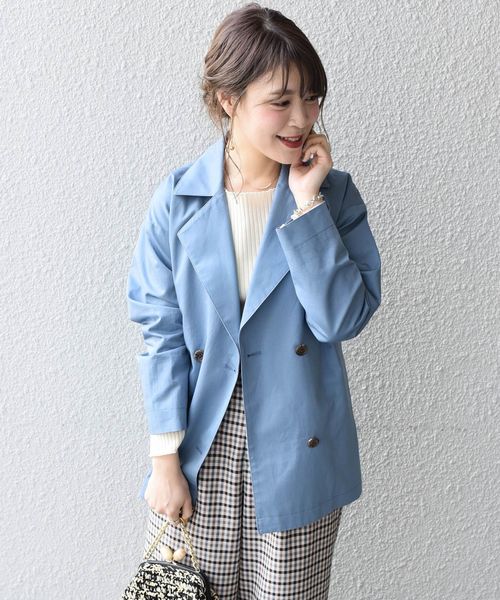 liflattie ships(リフラティ シップス)の「liflattie ships:ショートトレンチ◇(トレンチコート・レディース・ライトブルー/ベージュ・SMALL/MEDIUM)」の2枚目の写真