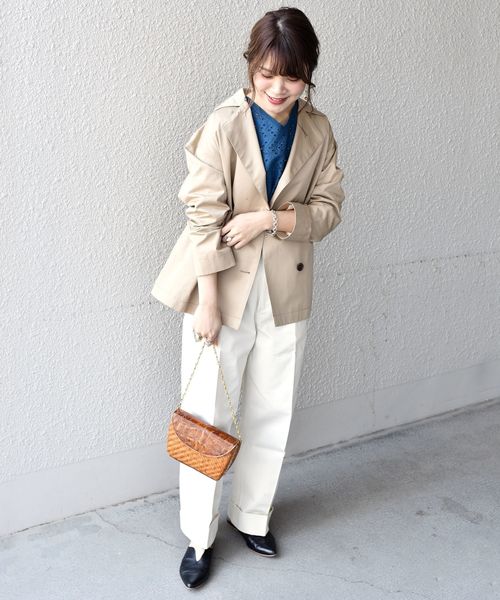 liflattie ships(リフラティ シップス)の「liflattie ships:ショートトレンチ◇(トレンチコート・レディース・ライトブルー/ベージュ・SMALL/MEDIUM)」の3枚目の写真