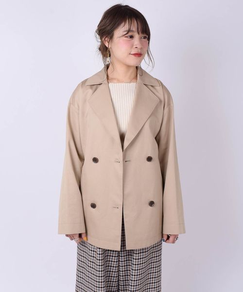 新品】liflattie ships ベージュ ショートトレンチコート