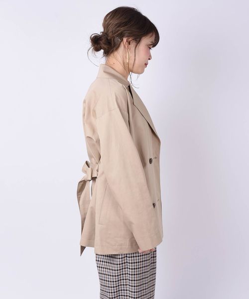 liflattie ships(リフラティ シップス)の「liflattie ships:ショートトレンチ◇(トレンチコート・レディース・ライトブルー/ベージュ・SMALL/MEDIUM)」の6枚目の写真