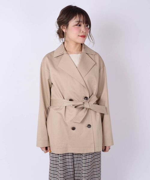 liflattie ships(リフラティ シップス)の「liflattie ships:ショートトレンチ◇(トレンチコート・レディース・ライトブルー/ベージュ・SMALL/MEDIUM)」の8枚目の写真