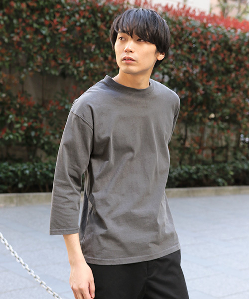 niko and...（ニコアンド）の「ピグメント7分袖プルオーバー（Tシャツ/カットソー・メンズ・ブルー/ブラック/ピンク・LARGE/MEDIUM）」の2枚目の写真