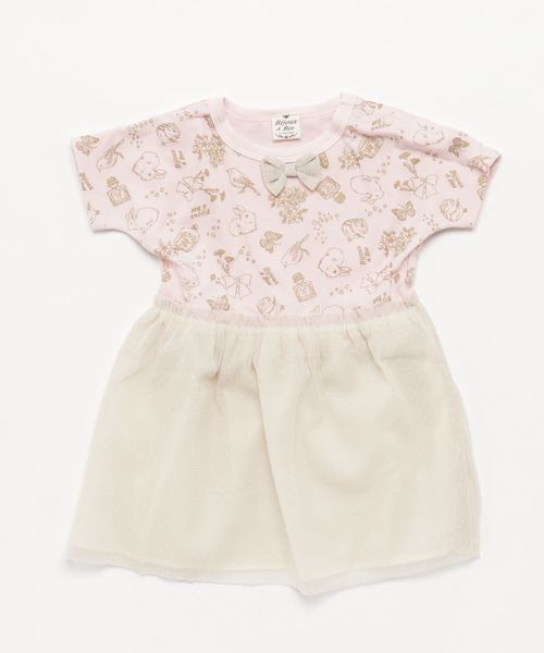 【ビジュー&ビー/ Bijoux&Bee】キラキラドリームロンパースワンピース<日本製> 【ビジュー&ビー/ Bijoux&Bee】キラキラドリームロンパースワンピース<日本製>