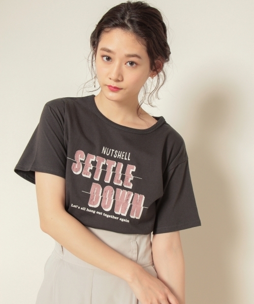 PAGEBOY（ページボーイ）の「ロゴプリントTシャツ（Tシャツ/カットソー・レディース・ブラック/オフホワイト/ライトグレー・FREE）」の18枚目の写真