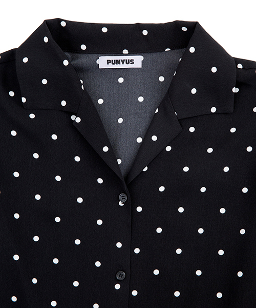PUNYUS（プニュズ）の「ドット柄シャツ（シャツ/ブラウス・レディース・ブラック/ピンク・1/2/3/4）」の3枚目の写真