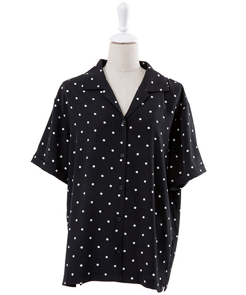 PUNYUS（プニュズ）の「ドット柄シャツ（シャツ/ブラウス・レディース・ブラック/ピンク・1/2/3/4）」の8枚目の写真