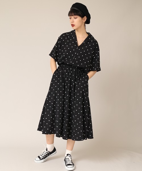 PUNYUS（プニュズ）の「ドット柄シャツ（シャツ/ブラウス・レディース・ブラック/ピンク・1/2/3/4）」の7枚目の写真