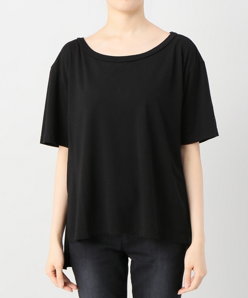 CALUX(キャラクス)の「CALUX MODAL Tシャツ(Tシャツ/カットソー・レディース・ホワイト/ブラック/カーキ・フリ-)」の7枚目の写真