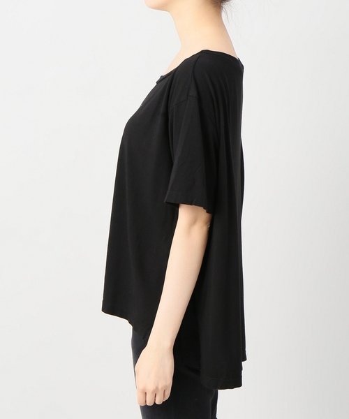 CALUX(キャラクス)の「CALUX MODAL Tシャツ(Tシャツ/カットソー・レディース・ホワイト/ブラック/カーキ・フリ-)」の8枚目の写真