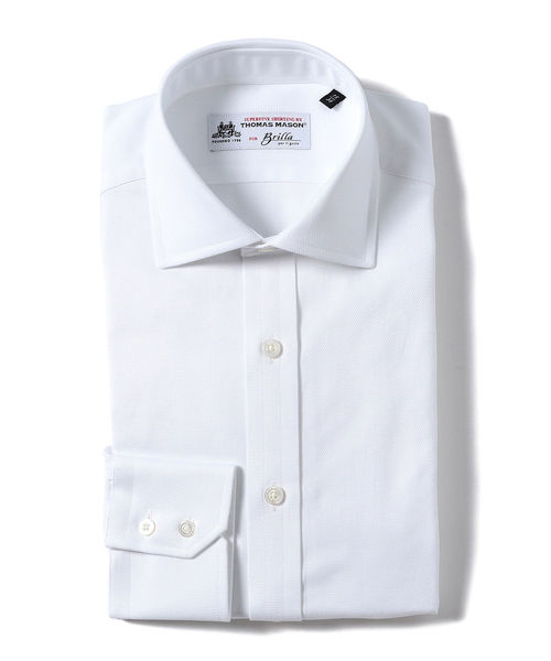 BRILLA per il gusto(ブリッラペルイルグースト)の「Brilla per il gusto / ドビー ワイドカラーシャツ(THOMAS MASON fabric)(シャツ/ブラウス・メンズ・ホワイト・40/38/39/41/42/37)」の1枚目の写真