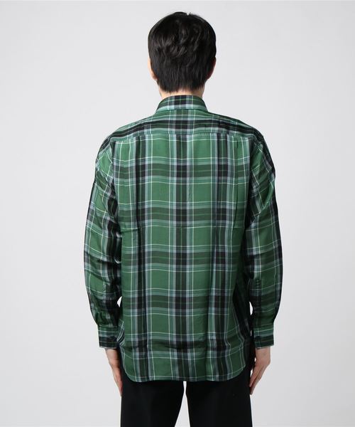 JOHN LAWRENCE SULLIVAN（ジョンローレンスサリバン）の「CHECKED CUPRA REGULAR COLLAR SHIRT（シャツ/ブラウス・メンズ・オレンジ/グリーン・44/46）」の3枚目の写真