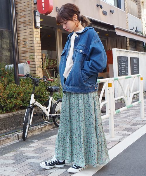 tiptop（ティップトップ）の「後ろボタンビッグGジャン（デニムジャケット・レディース・ベージュ/ネイビー/カーキ/サックスブルー/ブルー・FREE）」の20枚目の写真