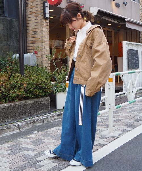 tiptop（ティップトップ）の「後ろボタンビッグGジャン（デニムジャケット・レディース・ベージュ/ネイビー/カーキ/サックスブルー/ブルー・FREE）」の21枚目の写真