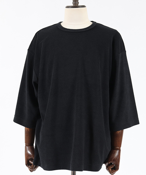 Jih Nunc（ジーヌンク）の「mt5699-ルーズシルエットパイル3-4カットソー（Tシャツ/カットソー・メンズ・ブラック/グレー/ベージュ・S/M/L）」の8枚目の写真