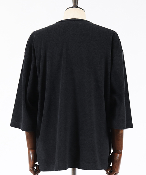 Jih Nunc（ジーヌンク）の「mt5699-ルーズシルエットパイル3-4カットソー（Tシャツ/カットソー・メンズ・ブラック/グレー/ベージュ・S/M/L）」の9枚目の写真