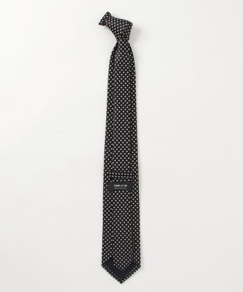 COMME CA ISM（コムサイズム）の「イタリーファブリック サテン小紋 ネクタイ（ネクタイ・メンズ・ブラック/ベージュ/ブルー・FREE）」の4枚目の写真