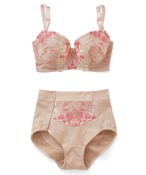 flufeel（フラフィール）の「バスト＆ヒップをグイッとアップ！ボディーライン格上げ　プルアップブラ＆ショーツ（ブラ&ショーツ・レディース・ベージュ/ライトブラウン/ピンク系その他・16）」の6枚目の写真