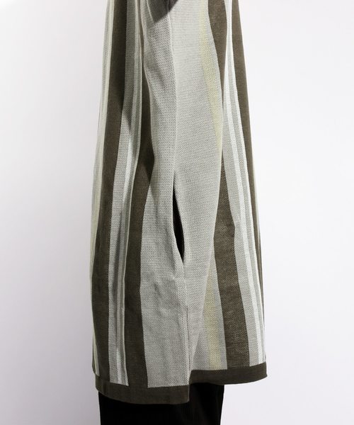 ８(eight)（エイト）の「ストライプ カーディガン ガウン（カーディガン/ボレロ・メンズ・ベージュ/ネイビー・MEDIUM/LARGE）」の7枚目の写真
