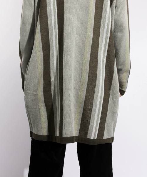 ８(eight)（エイト）の「ストライプ カーディガン ガウン（カーディガン/ボレロ・メンズ・ベージュ/ネイビー・MEDIUM/LARGE）」の18枚目の写真