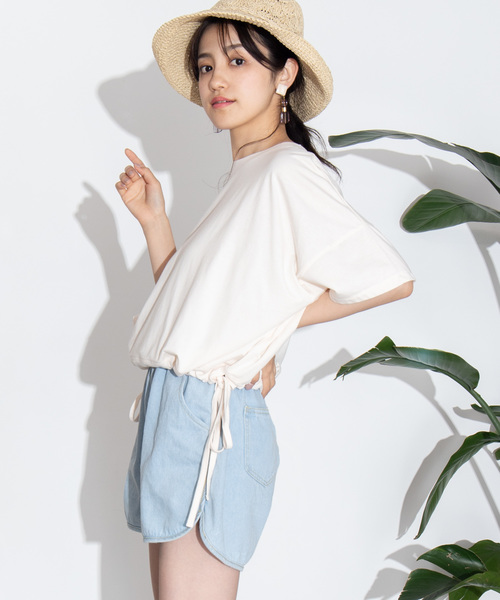 WEGO(ウィゴー)の「WEGO/サイドドロストTシャツ(Tシャツ/カットソー・レディース・ピンク/キナリ/ベージュ/イエロー・FREE)」の13枚目の写真