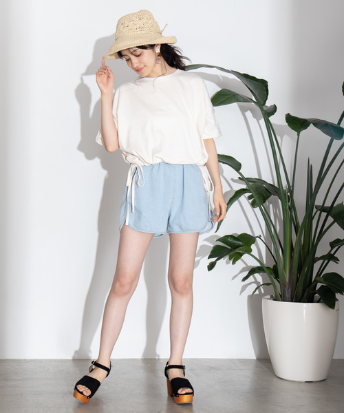 WEGO(ウィゴー)の「WEGO/サイドドロストTシャツ(Tシャツ/カットソー・レディース・ピンク/キナリ/ベージュ/イエロー・FREE)」の9枚目の写真