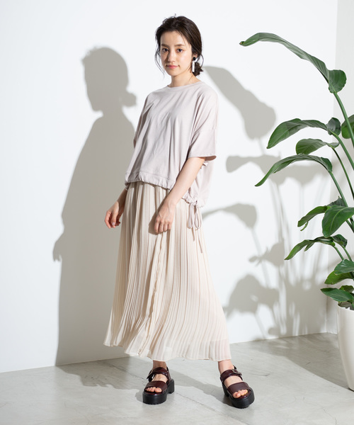 WEGO(ウィゴー)の「WEGO/サイドドロストTシャツ(Tシャツ/カットソー・レディース・ピンク/キナリ/ベージュ/イエロー・FREE)」の17枚目の写真