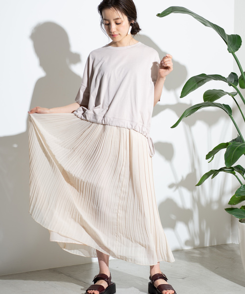 WEGO(ウィゴー)の「WEGO/サイドドロストTシャツ(Tシャツ/カットソー・レディース・ピンク/キナリ/ベージュ/イエロー・FREE)」の5枚目の写真