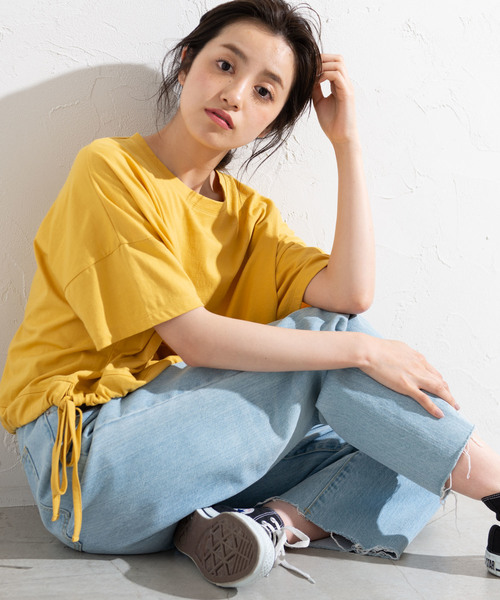 WEGO(ウィゴー)の「WEGO/サイドドロストTシャツ(Tシャツ/カットソー・レディース・ピンク/キナリ/ベージュ/イエロー・FREE)」の19枚目の写真