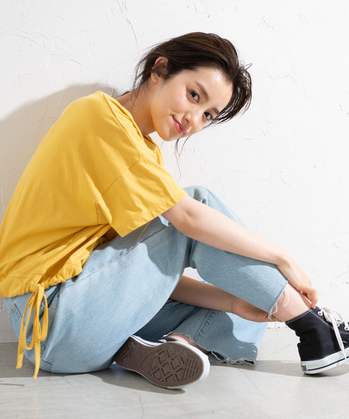 WEGO(ウィゴー)の「WEGO/サイドドロストTシャツ(Tシャツ/カットソー・レディース・ピンク/キナリ/ベージュ/イエロー・FREE)」の14枚目の写真