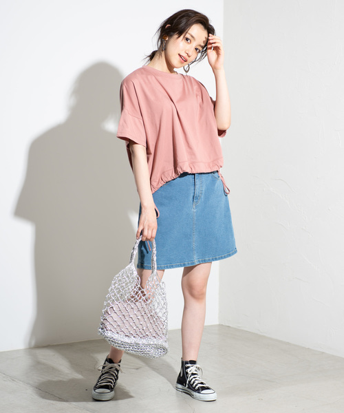 WEGO(ウィゴー)の「WEGO/サイドドロストTシャツ(Tシャツ/カットソー・レディース・ピンク/キナリ/ベージュ/イエロー・FREE)」の10枚目の写真