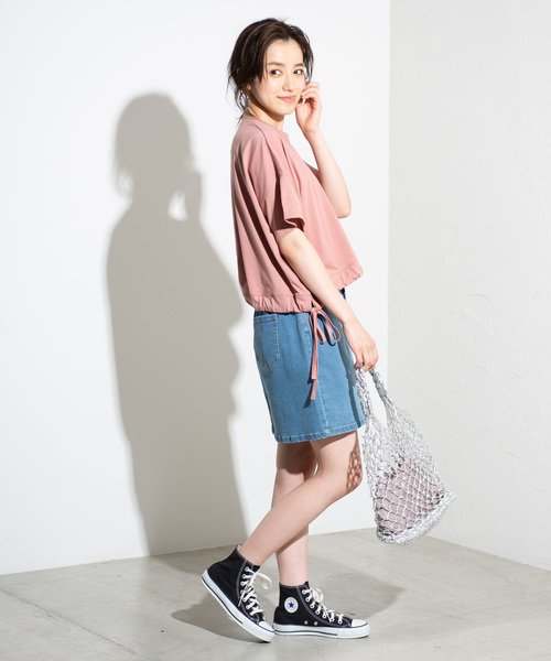 WEGO(ウィゴー)の「WEGO/サイドドロストTシャツ(Tシャツ/カットソー・レディース・ピンク/キナリ/ベージュ/イエロー・FREE)」の16枚目の写真