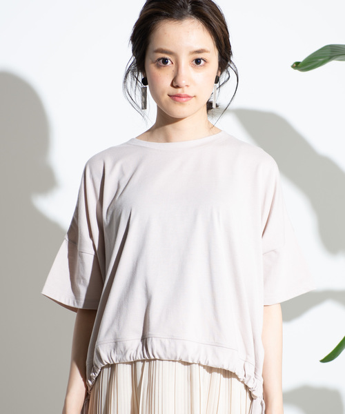 WEGO(ウィゴー)の「WEGO/サイドドロストTシャツ(Tシャツ/カットソー・レディース・ピンク/キナリ/ベージュ/イエロー・FREE)」の8枚目の写真