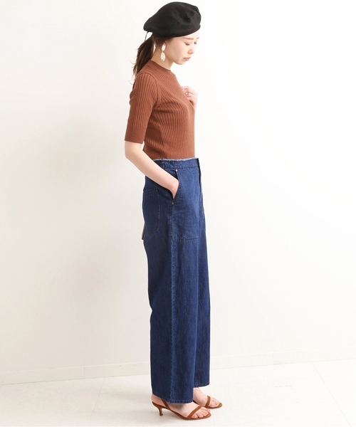 IENA(イエナ)の「シアーリブショートスリーブ プルオーバー◆(ニット/セーター・レディース・ブラウン/サックスブルー/アイボリー・FREE)」の9枚目の写真