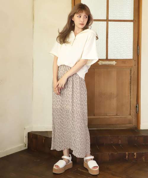 one after another NICE CLAUP（ワンアフターアナザーナイスクラップ）の「ハーフリングジップパーカー（Tシャツ/カットソー・レディース・アイボリー/ブラウン/モカ/ベージュ・FREE）」の6枚目の写真