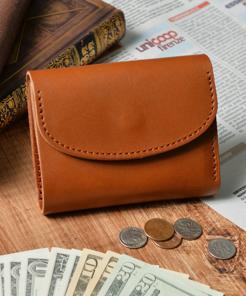 Add+(アッド)の「<Add+ TOCHIGI LEATHER>三つ折りミニ財布 コンパクトウォレット 栃木レザー 本革<MADE IN JAPAN>(財布)」|ブラウン