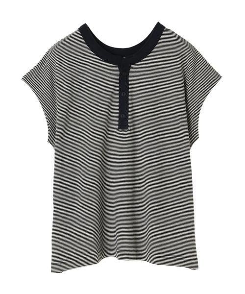 AMERICAN HOLIC（アメリカンホリック）の「鹿子ヘンリーネック2WAYカットプルオーバー＊（Tシャツ/カットソー・レディース・ブラック/オフホワイト/グリーン/ブルー系その他2・M/L）」の7枚目の写真