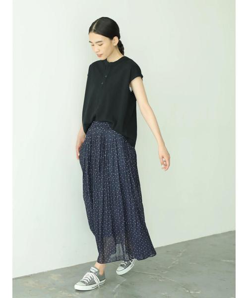 AMERICAN HOLIC（アメリカンホリック）の「鹿子ヘンリーネック2WAYカットプルオーバー＊（Tシャツ/カットソー・レディース・ブラック/オフホワイト/グリーン/ブルー系その他2・M/L）」の22枚目の写真