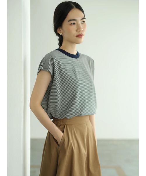 AMERICAN HOLIC（アメリカンホリック）の「鹿子ヘンリーネック2WAYカットプルオーバー＊（Tシャツ/カットソー・レディース・ブラック/オフホワイト/グリーン/ブルー系その他2・M/L）」の17枚目の写真