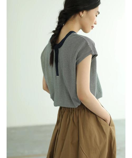 AMERICAN HOLIC（アメリカンホリック）の「鹿子ヘンリーネック2WAYカットプルオーバー＊（Tシャツ/カットソー・レディース・ブラック/オフホワイト/グリーン/ブルー系その他2・M/L）」の14枚目の写真