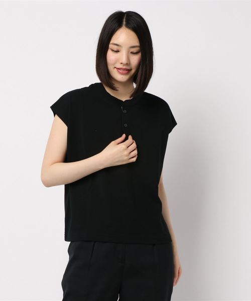 AMERICAN HOLIC（アメリカンホリック）の「鹿子ヘンリーネック2WAYカットプルオーバー＊（Tシャツ/カットソー・レディース・ブラック/オフホワイト/グリーン/ブルー系その他2・M/L）」の12枚目の写真