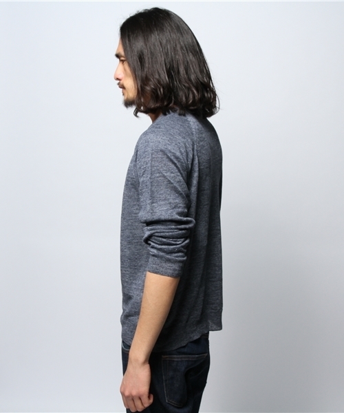 JOURNAL STANDARD(ジャーナルスタンダード)の「リネントップカラークルーネックニット #(ニット/セーター・メンズ・ホワイト/ベージュ/ネイビー/ダークブルー・LARGE/MEDIUM)」の6枚目の写真