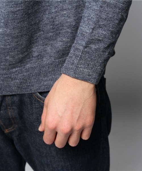 JOURNAL STANDARD(ジャーナルスタンダード)の「リネントップカラークルーネックニット #(ニット/セーター・メンズ・ホワイト/ベージュ/ネイビー/ダークブルー・LARGE/MEDIUM)」の9枚目の写真