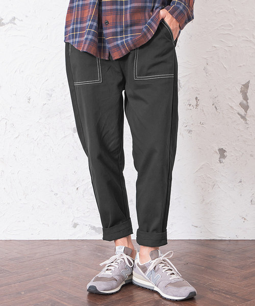 MinoriTY(マイノリティ)の「ステッチワークテーパードベーカーパンツ(その他パンツ・メンズ・ブラック/カーキ・M/L)」の2枚目の写真