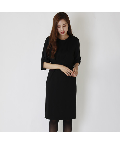 M Deux エムドゥ の ジョーゼット袖ワンピース ワンピース Wear